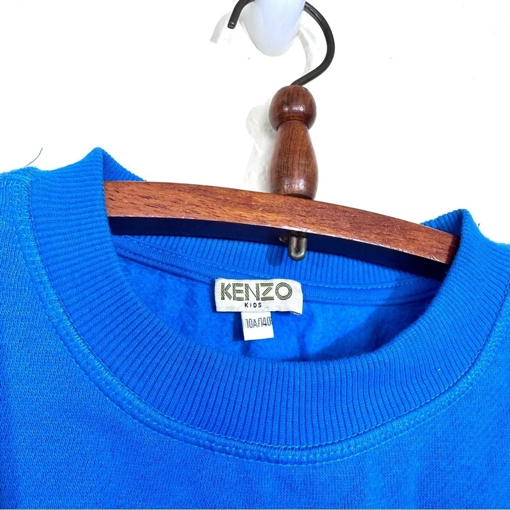 Kenzo Kids Tiger Embroidered Sweater in Blue Size 10 Boys